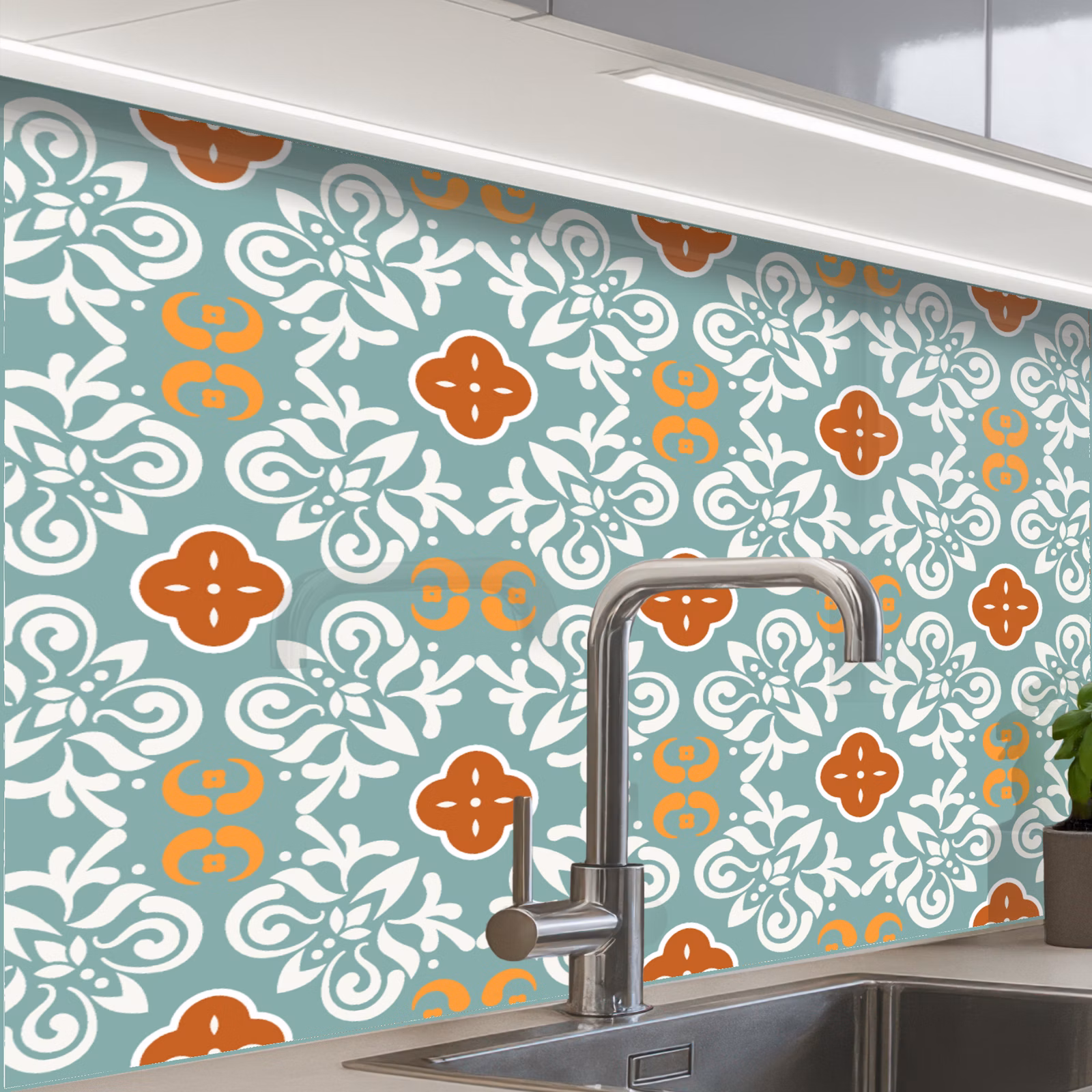Crédence cuisine - Motifs - Fleurs - Abstrait — 1