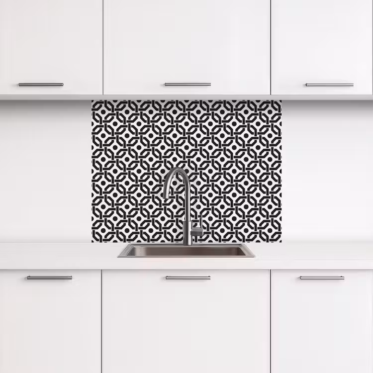 Crédence cuisine - Noir - Géométrie - Design — 3