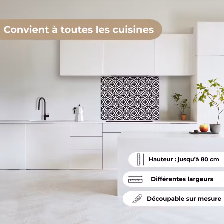 Crédence cuisine - Noir - Géométrie - Design — 6