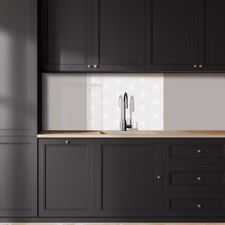 Crédence cuisine - Design - Ligne - Motif - Noir - Blanc — 5