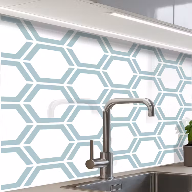 Crédence cuisine - Motif - Ligne - Design - Hexagone — 1