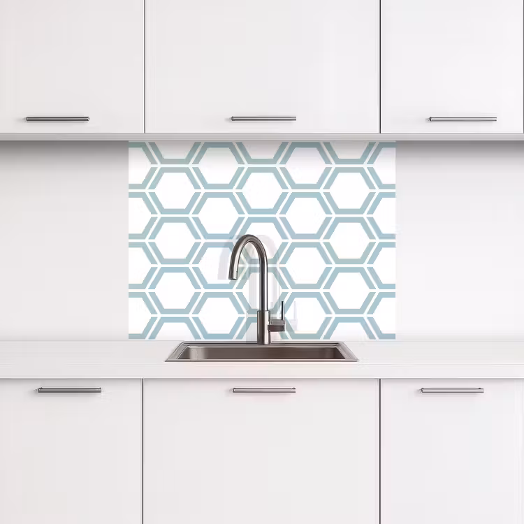 Crédence cuisine - Motif - Ligne - Design - Hexagone — 3