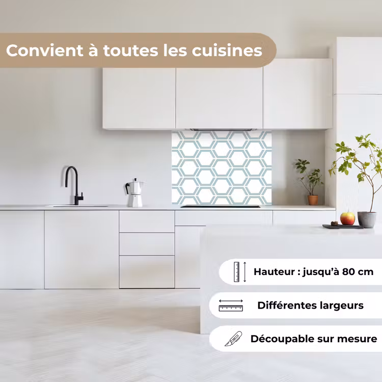 Crédence cuisine - Motif - Ligne - Design - Hexagone — 6