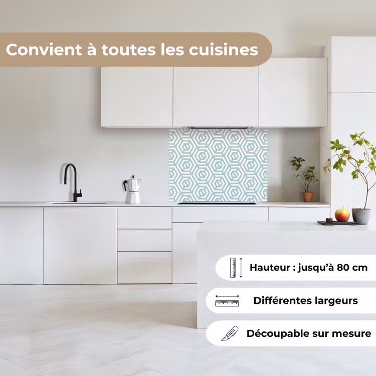 Crédence cuisine - Motifs - Abstrait - Vert - Géométrie — 6