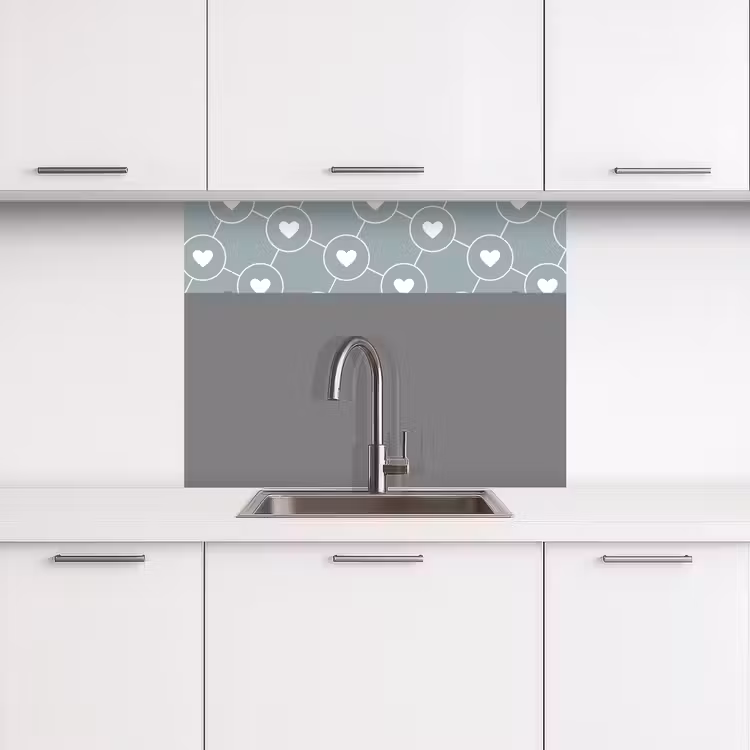 Crédence cuisine - Design - Géométrie - Motif - Coeur — 3