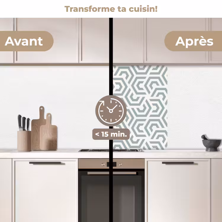 Crédence cuisine - Design - Ligne - Motif - Vert — 2