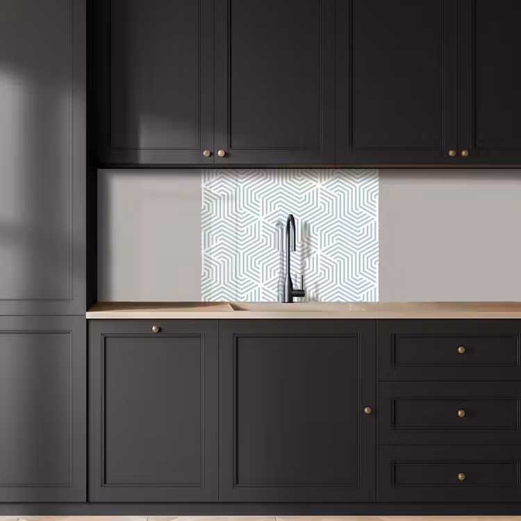 Crédence cuisine - Géométrie - Ligne - Vert - Motif — 5