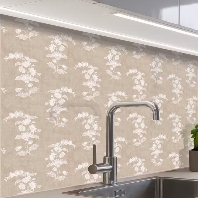 Crédence cuisine - Motif - Beige - Lin — 1