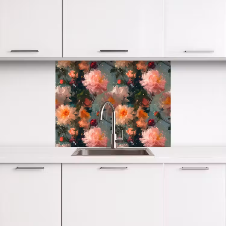 Crédence cuisine - Dahlia - Fleurs - Motif — 3