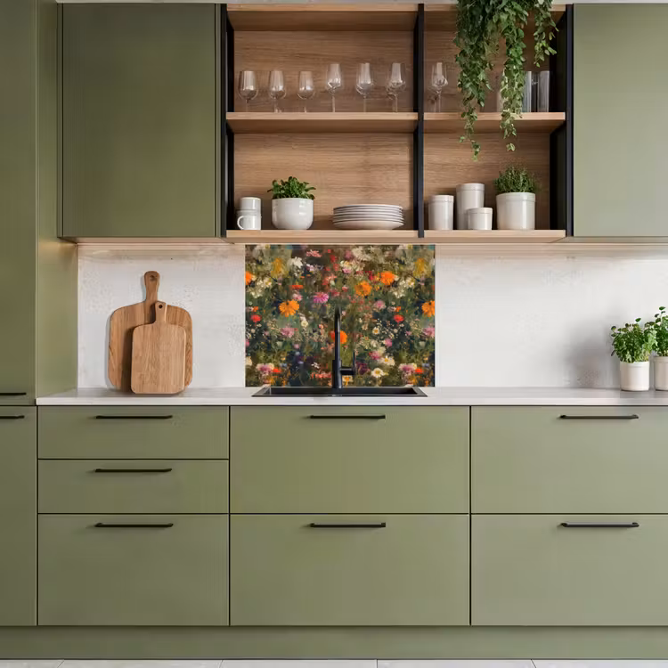 Crédence cuisine - Champ de fleurs - Couleurs - Peinture — 7