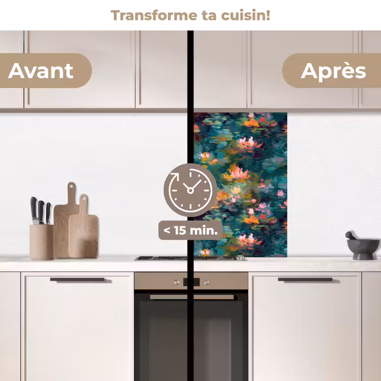 Crédence cuisine - Nénuphars - Étang - Eau — 2
