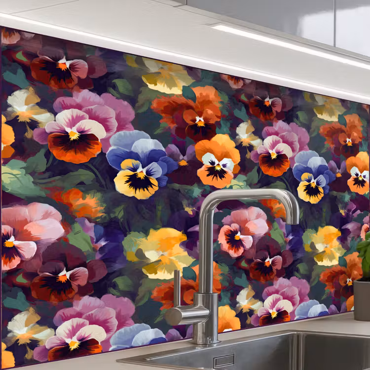 Crédence cuisine - Violettes - Couleurs - Pétales — 1