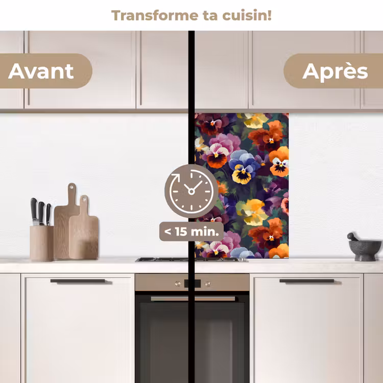 Crédence cuisine - Violettes - Couleurs - Pétales — 2