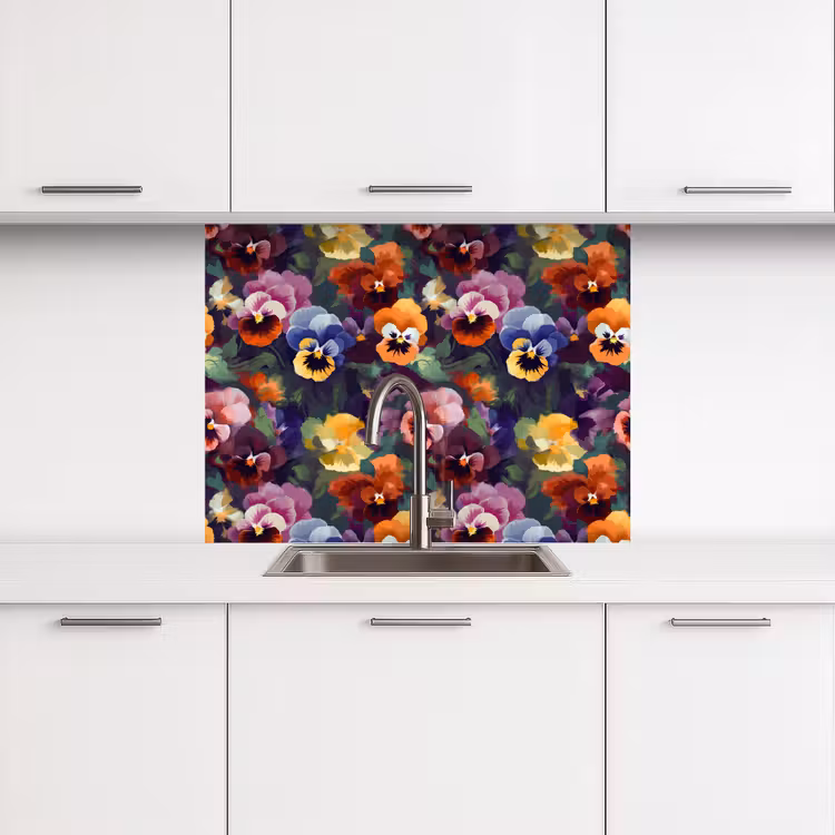 Crédence cuisine - Violettes - Couleurs - Pétales — 3