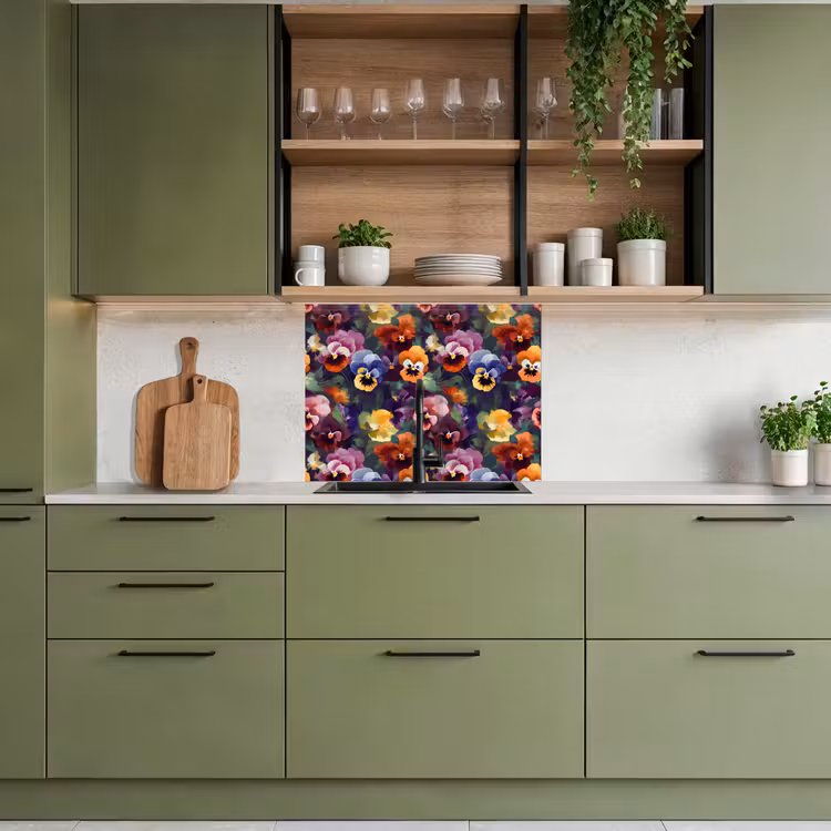 Crédence cuisine - Violettes - Couleurs - Pétales — 7