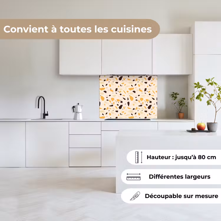 Crédence cuisine - Terrazzo - Motif - Jaune - — 6