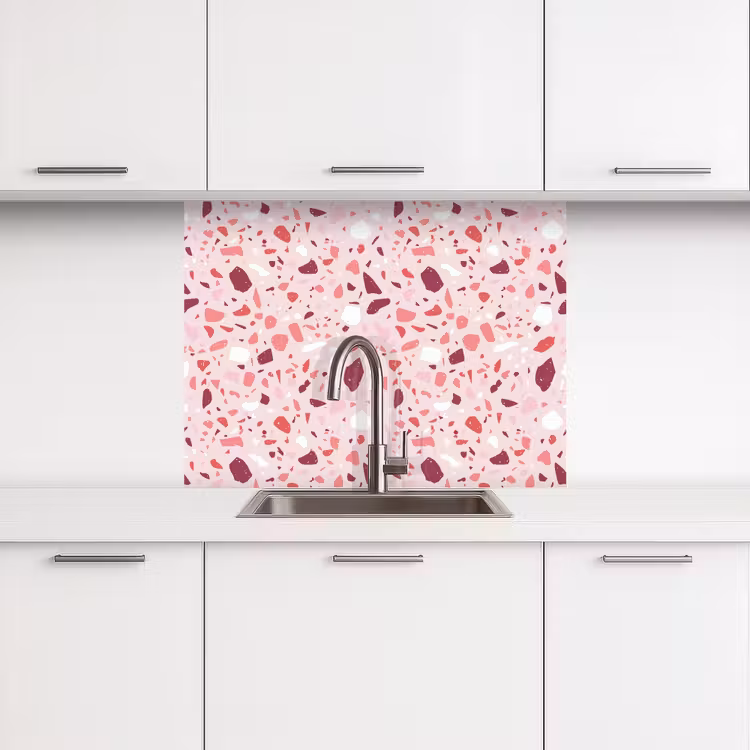 Crédence cuisine - Terrazzo - Motif - Rose — 3