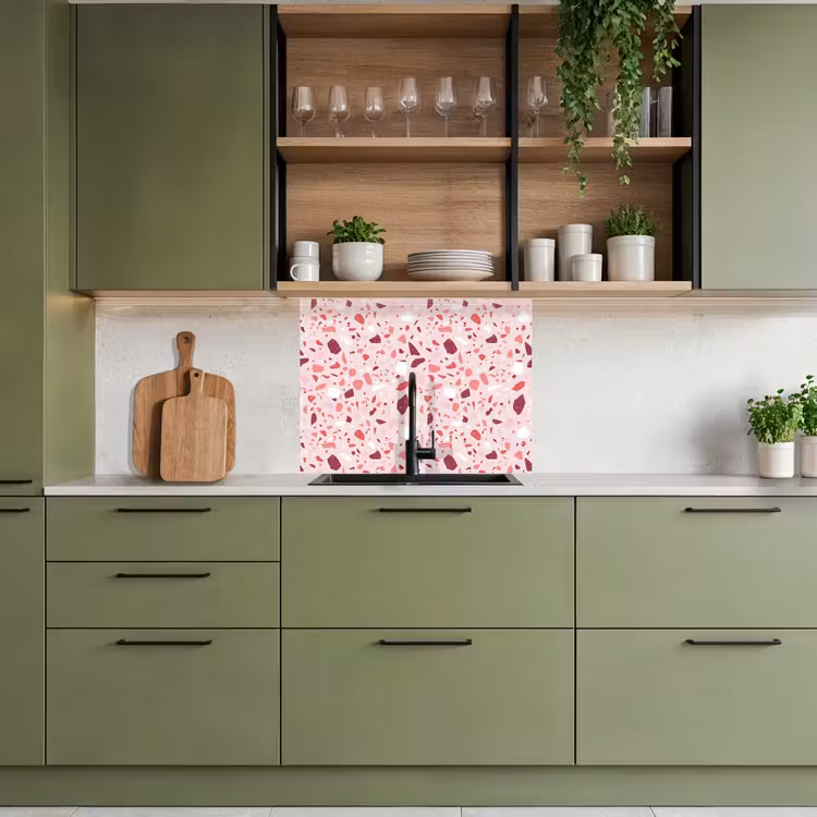 Crédence cuisine - Terrazzo - Motif - Rose — 7