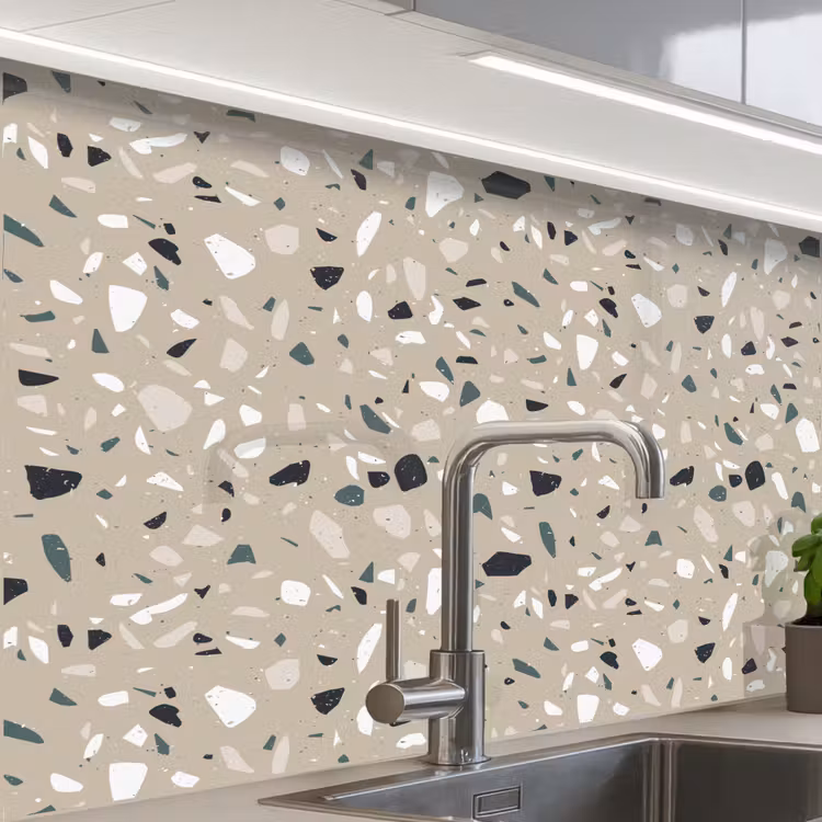 Crédence cuisine - Terrazzo - Motif - Vert — 1