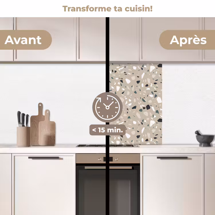 Crédence cuisine - Terrazzo - Motif - Vert — 2