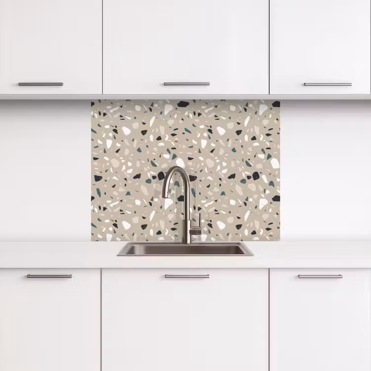 Crédence cuisine - Terrazzo - Motif - Vert — 3