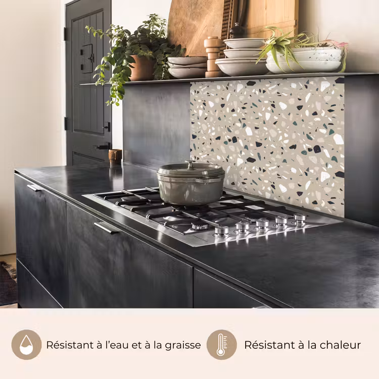 Crédence cuisine - Terrazzo - Motif - Vert — 4