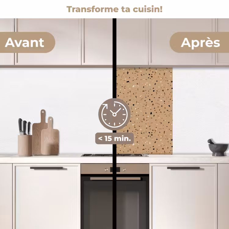 Crédence cuisine - Terrazzo - Motif - Beige — 2
