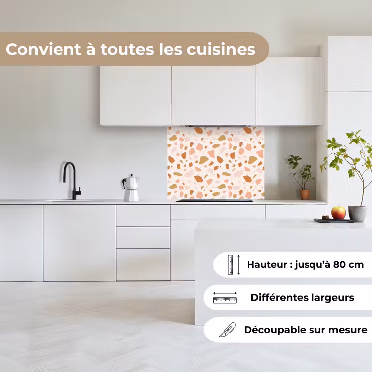 Crédence cuisine - Terrazzo - Motif - Coloré - Saumon — 6