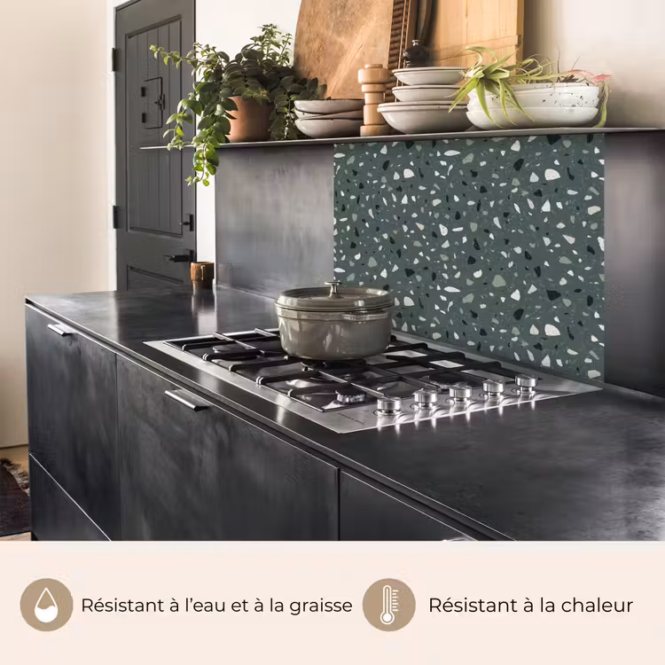 Crédence cuisine - Terrazzo - Motif - Coloré - Vert — 4