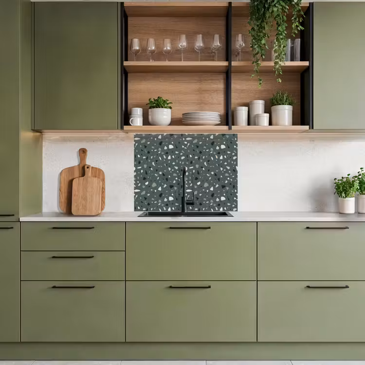 Crédence cuisine - Terrazzo - Motif - Coloré - Vert — 7