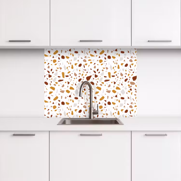 Crédence cuisine - Terrazzo - Motif - Blanc - Urbain — 3