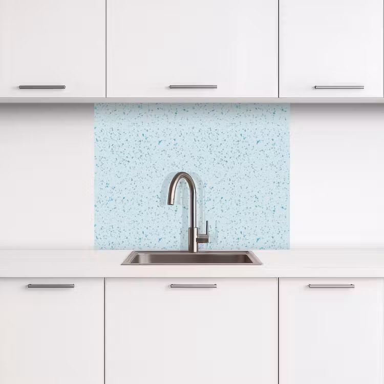 Crédence cuisine - Terrazzo - Motif - Coloré - Baby Blue — 3