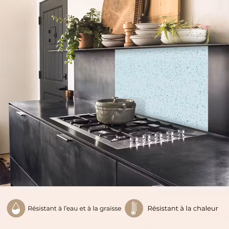 Crédence cuisine - Terrazzo - Motif - Coloré - Baby Blue — 4