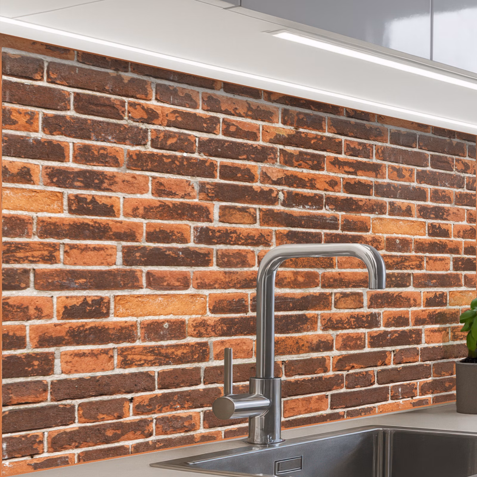 Crédence cuisine - Bakstenen - Oud - Muur — 1
