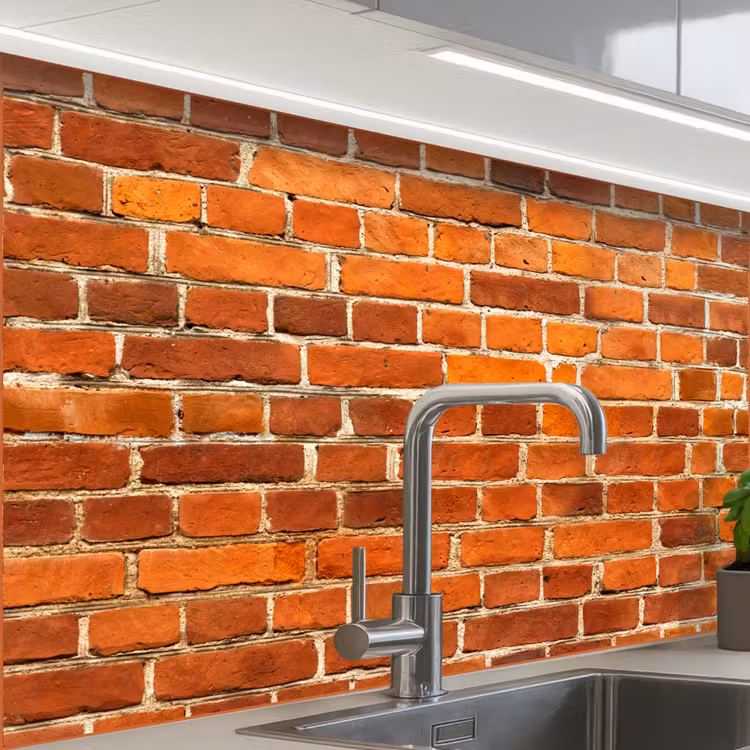 Crédence cuisine - Bakstenen - Muur - Rood — 1