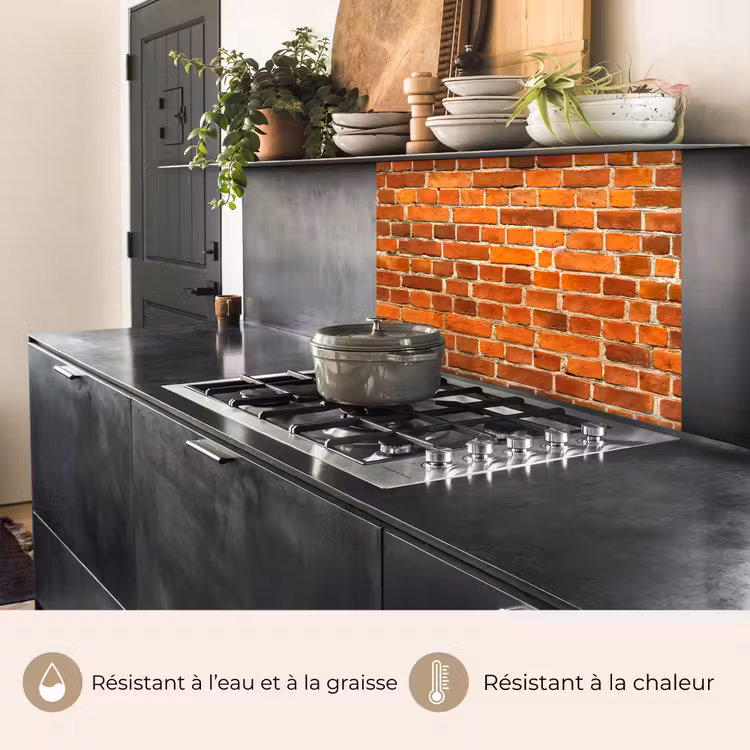 Crédence cuisine - Bakstenen - Muur - Rood — 4