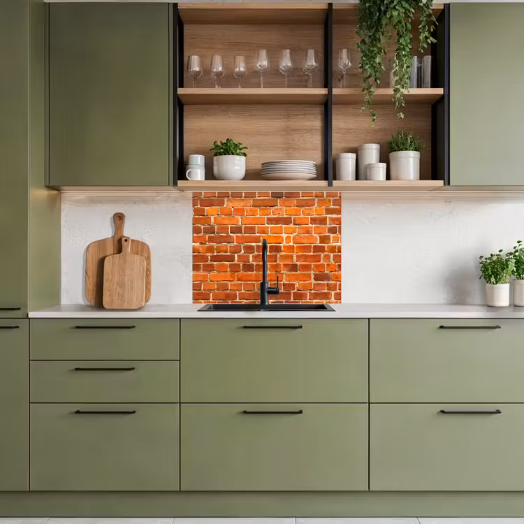Crédence cuisine - Bakstenen - Muur - Rood — 7