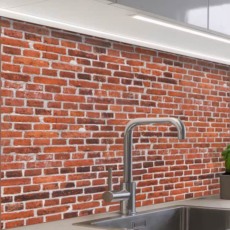 Crédence cuisine - Muur - Bakstenen - Rood - Patroon — 1