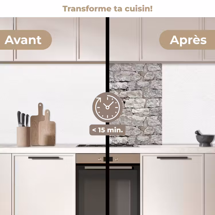 Crédence cuisine - Natuurstenen - Muur - Grijs — 2