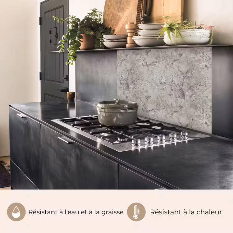Crédence cuisine - Beton - Grijs - Muur — 4