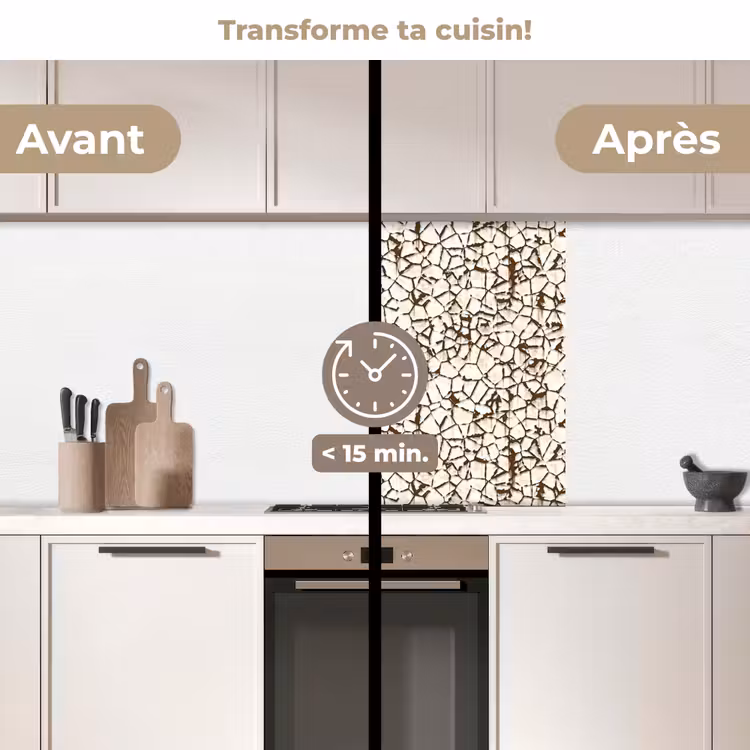 Crédence cuisine - Beige - Motif - Rouille - Peinture — 2