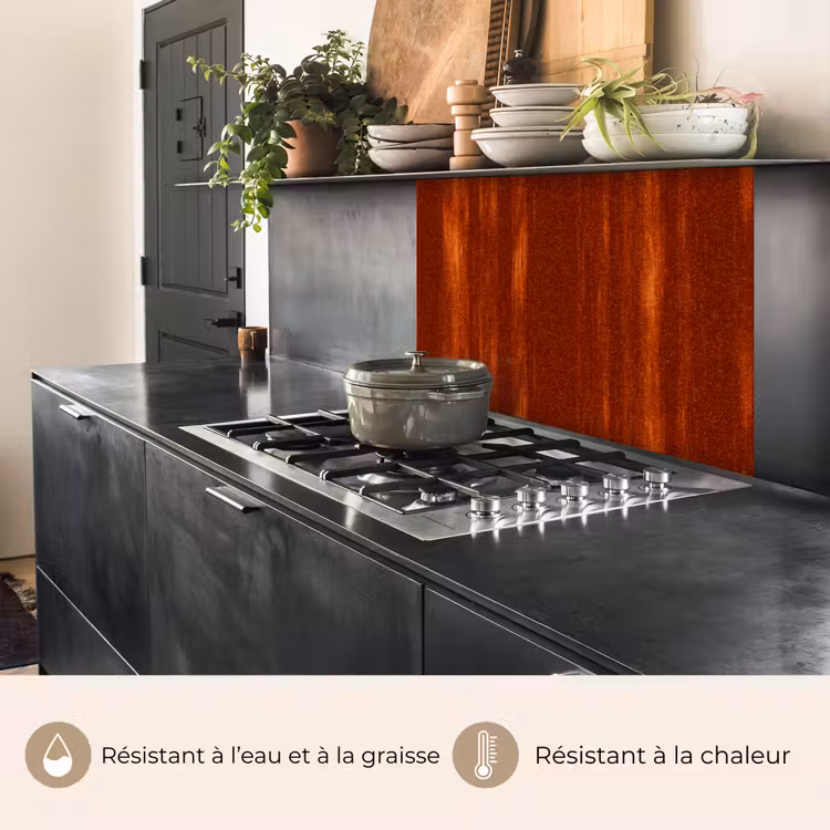 Crédence cuisine - Orange - Rouge - Rouille - Métal — 4