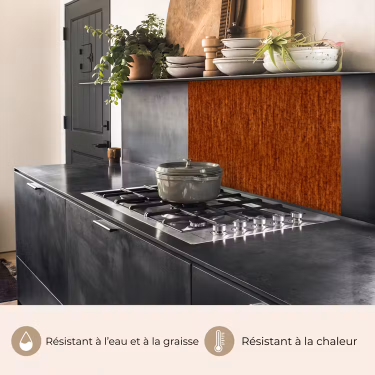 Crédence cuisine - Rouge - Marron - Métal - Rouille — 4
