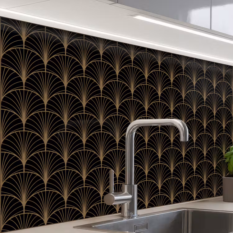 Crédence cuisine - Or - Ventilateurs - Noir — 1
