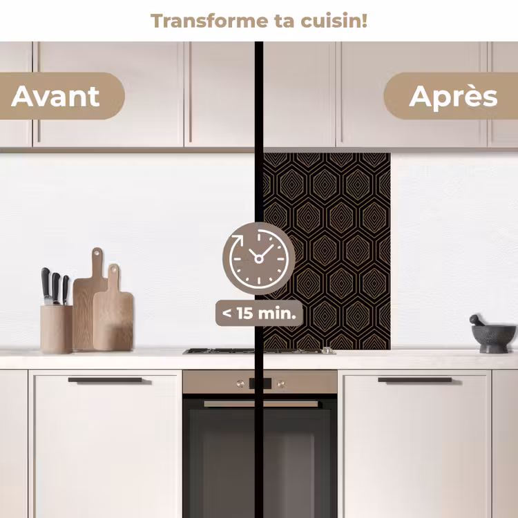 Crédence cuisine - Or - Noir - Tunnel — 2