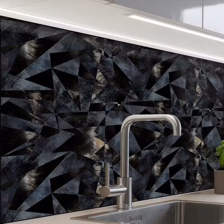 Crédence cuisine - Triangles - Abstrait - Foncé — 1