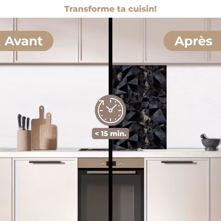 Crédence cuisine - Triangles - Abstrait - Foncé — 2