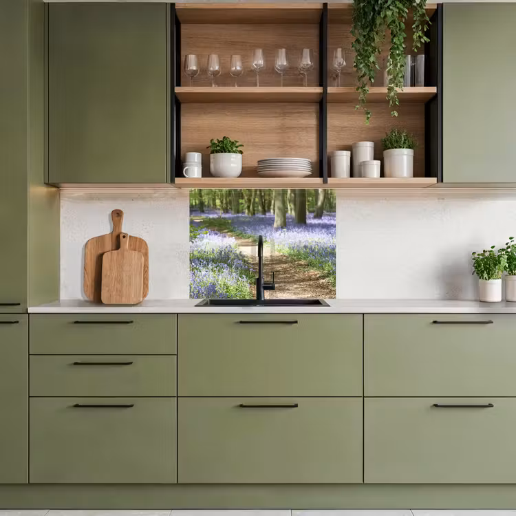 Crédence cuisine - Forêt - Chemin - Fleurs - Violet - Vert - Nature — 7