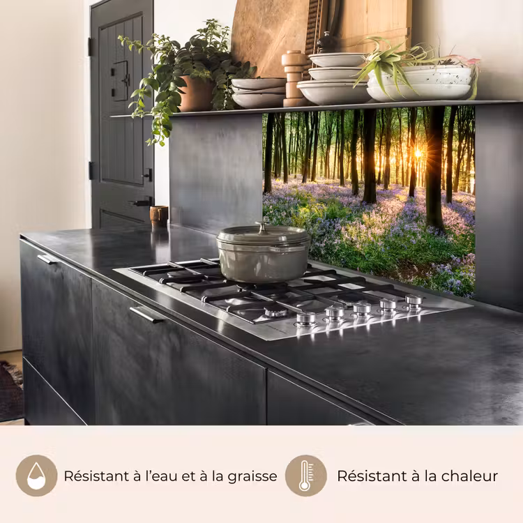 Crédence cuisine - Forêt - Fleurs - Lavande - Soleil - Pourpre - Nature — 4