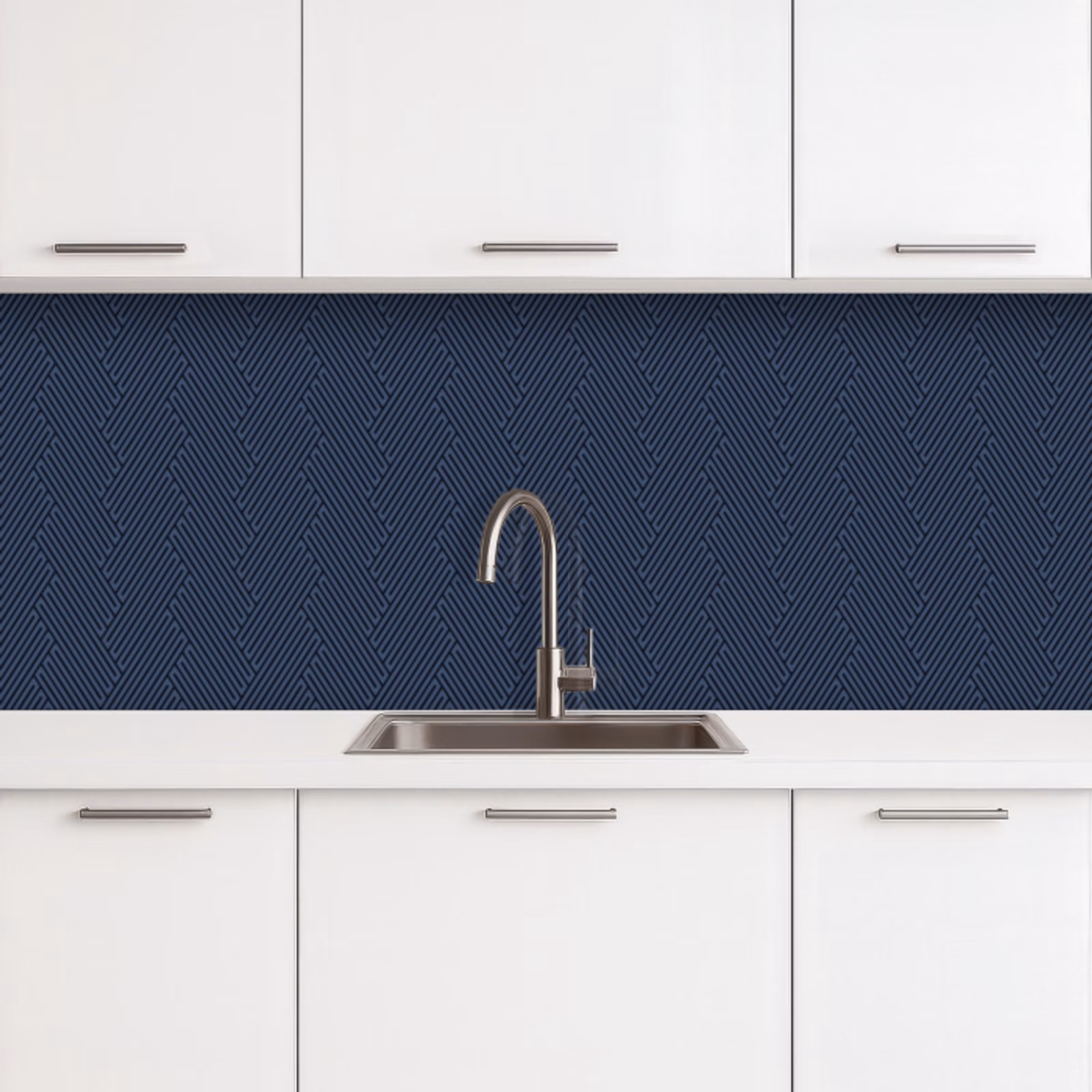 Crédence cuisine - Noir - Bleu - Motif - Rayures — 1